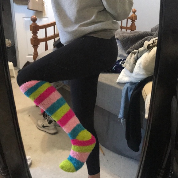 Accessories - NWT crazy knee high colorful fuzzy socks